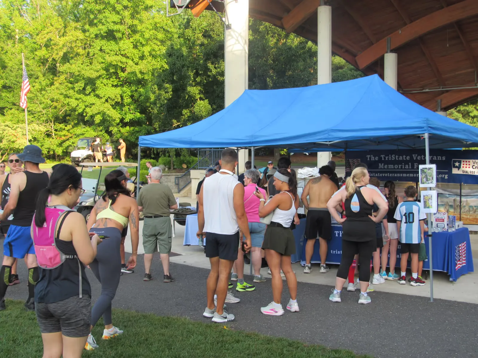 The first runners check in