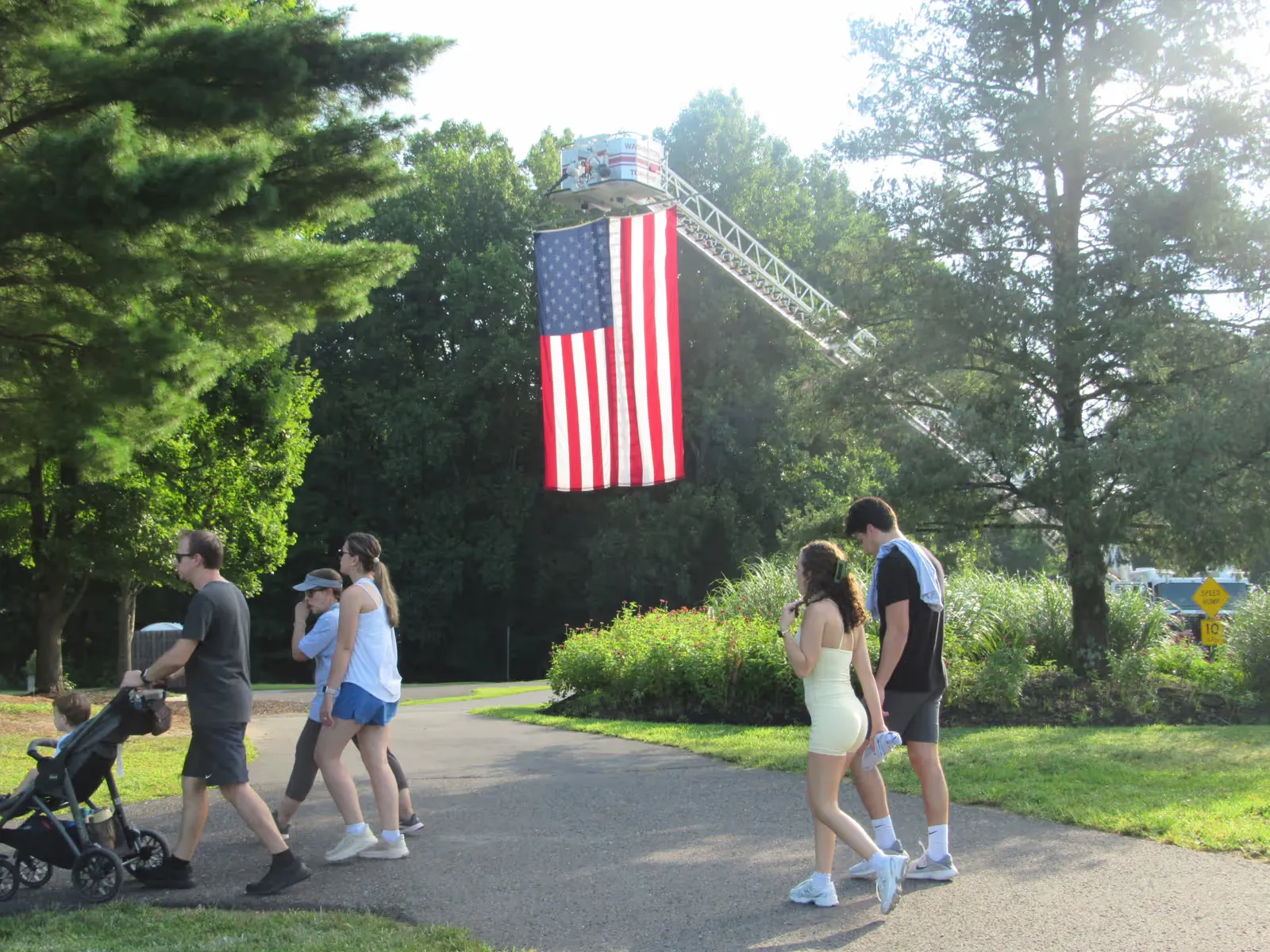 Passing beneath the flag