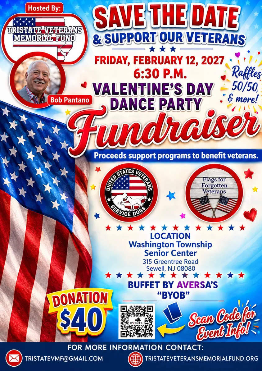 Save the Date flyer for the 2027 Valentine's Day Dance Party Fundraiser